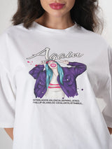 Cool Girl Print T- Shirt With Round Neck and Half Sleeve
