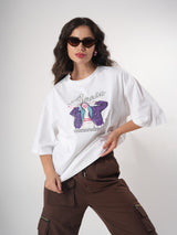 Cool Girl Print T- Shirt With Round Neck and Half Sleeve