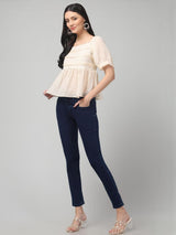 Puff Sleeve Textured Top
