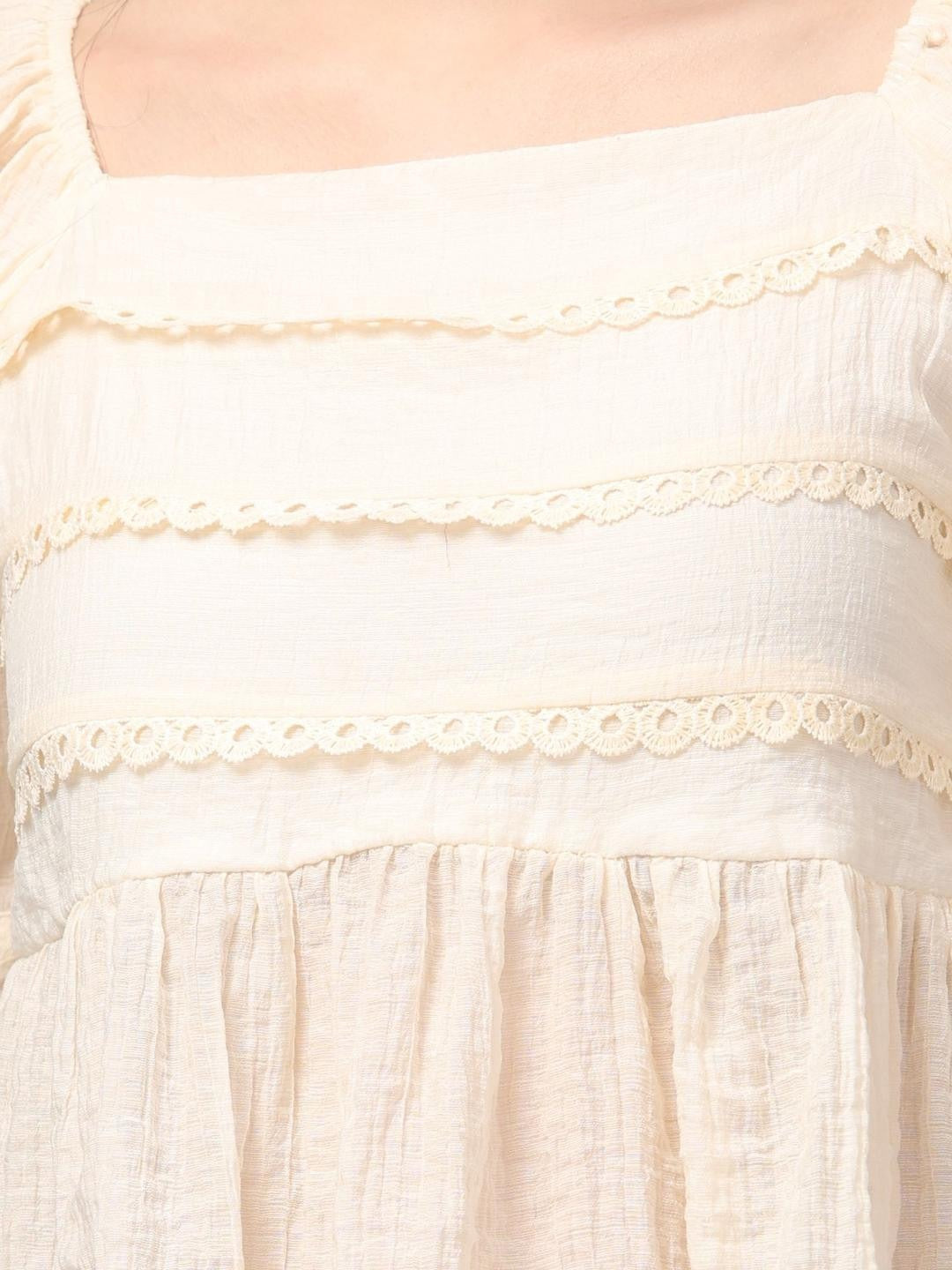 Puff Sleeve Textured Top