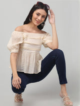 Puff Sleeve Textured Top