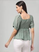 Puff Sleeve Textured Top