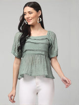 Puff Sleeve Textured Top