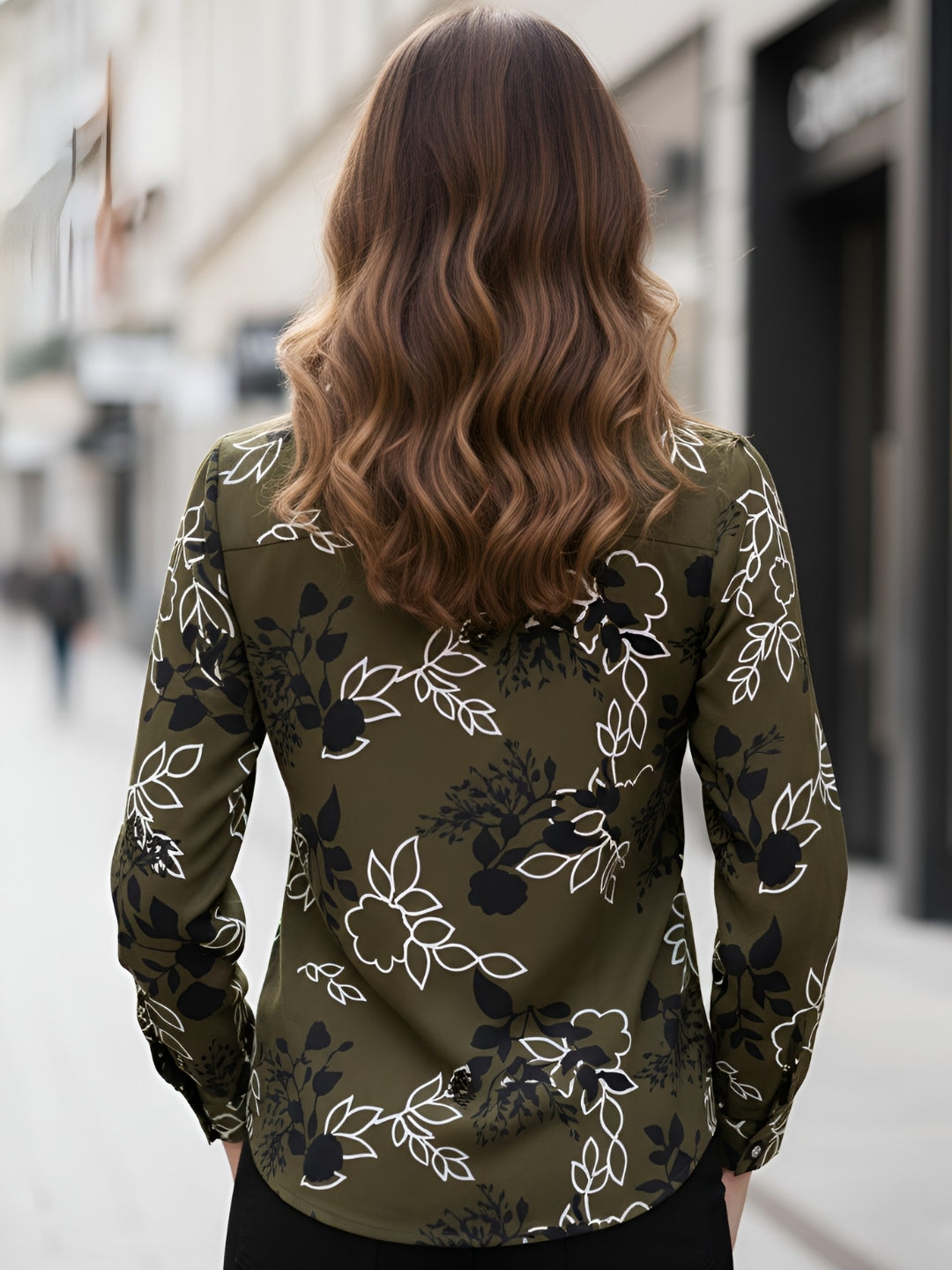 Clobug Women Floral Print Cotton Blend Full Sleeve Shirt