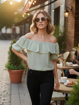 Clobug Women’s Off-Shoulder Ruffle Top