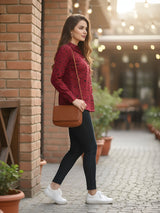 Clobug Women Printed Cotton Blend Full Sleeve Printed Oversized Shirt