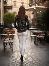 Clobug Women Printed Cotton Blend Full Sleeve Printed Oversized Shirt