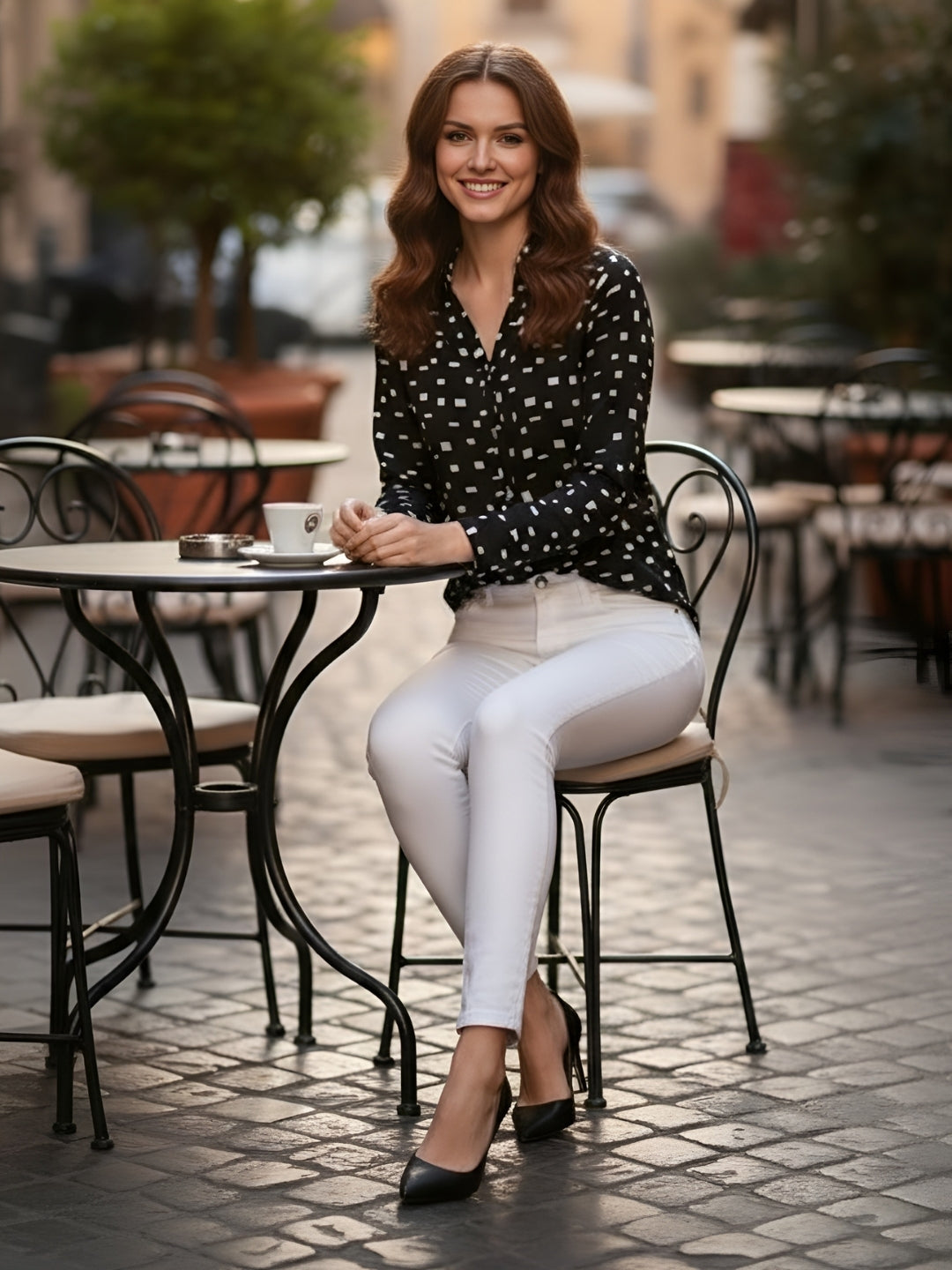 Clobug Women Printed Cotton Blend Full Sleeve Printed Oversized Shirt