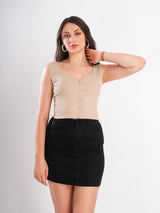 Beige Sleeveless Top