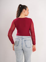 Maroon Flower Detail Top