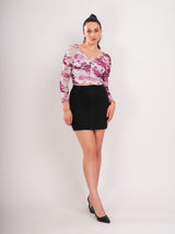 Floral Net Crop Top