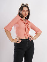 Peach Frilly Top
