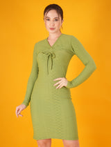 Green Bow Bodycon Dress