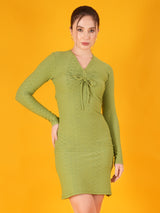 Green Bow Bodycon Dress