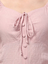 Pink Solid Top For Womens