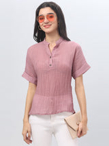 Pink Textured Top