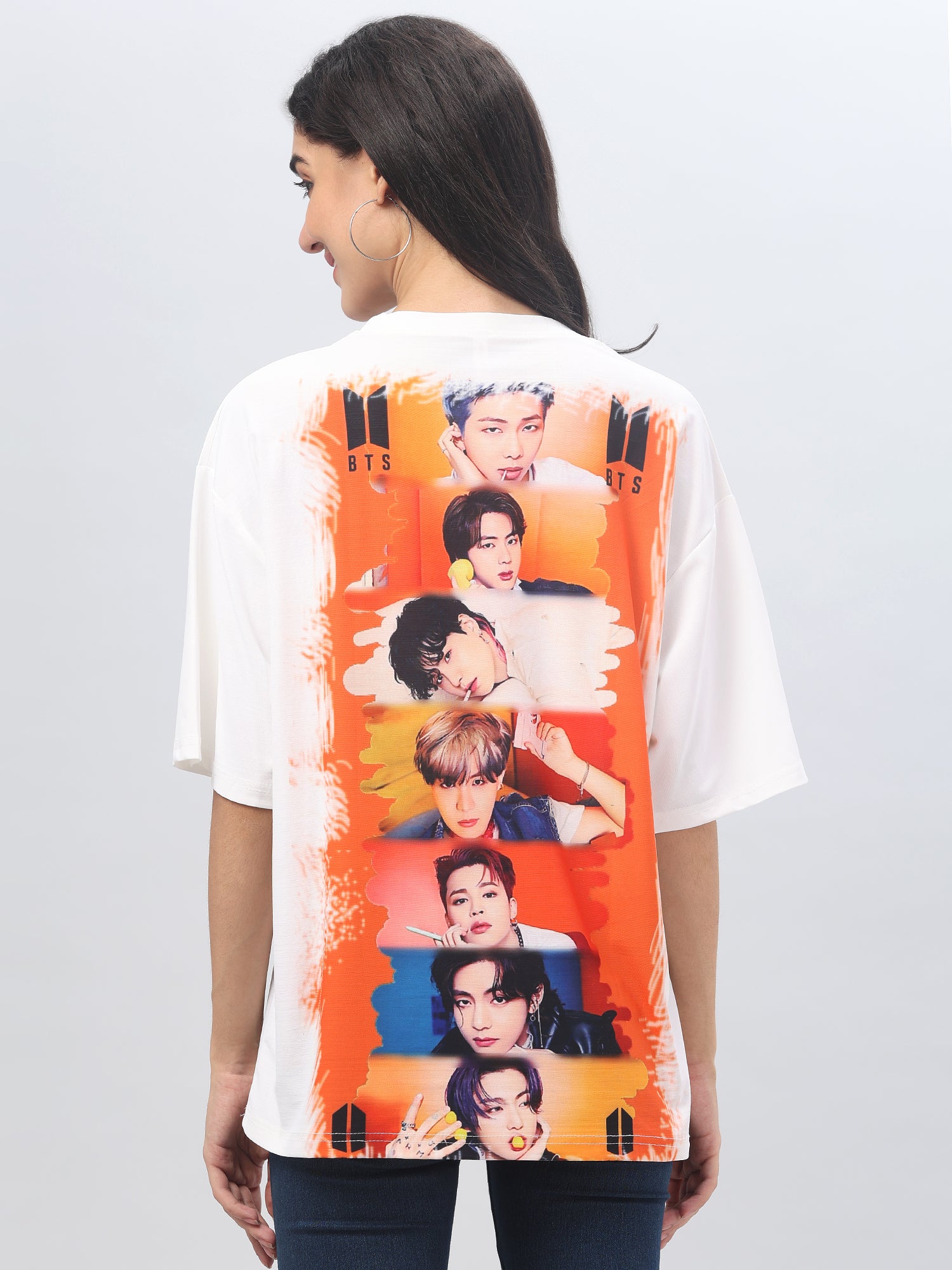 White Printed Half Sleeve T-Shirt