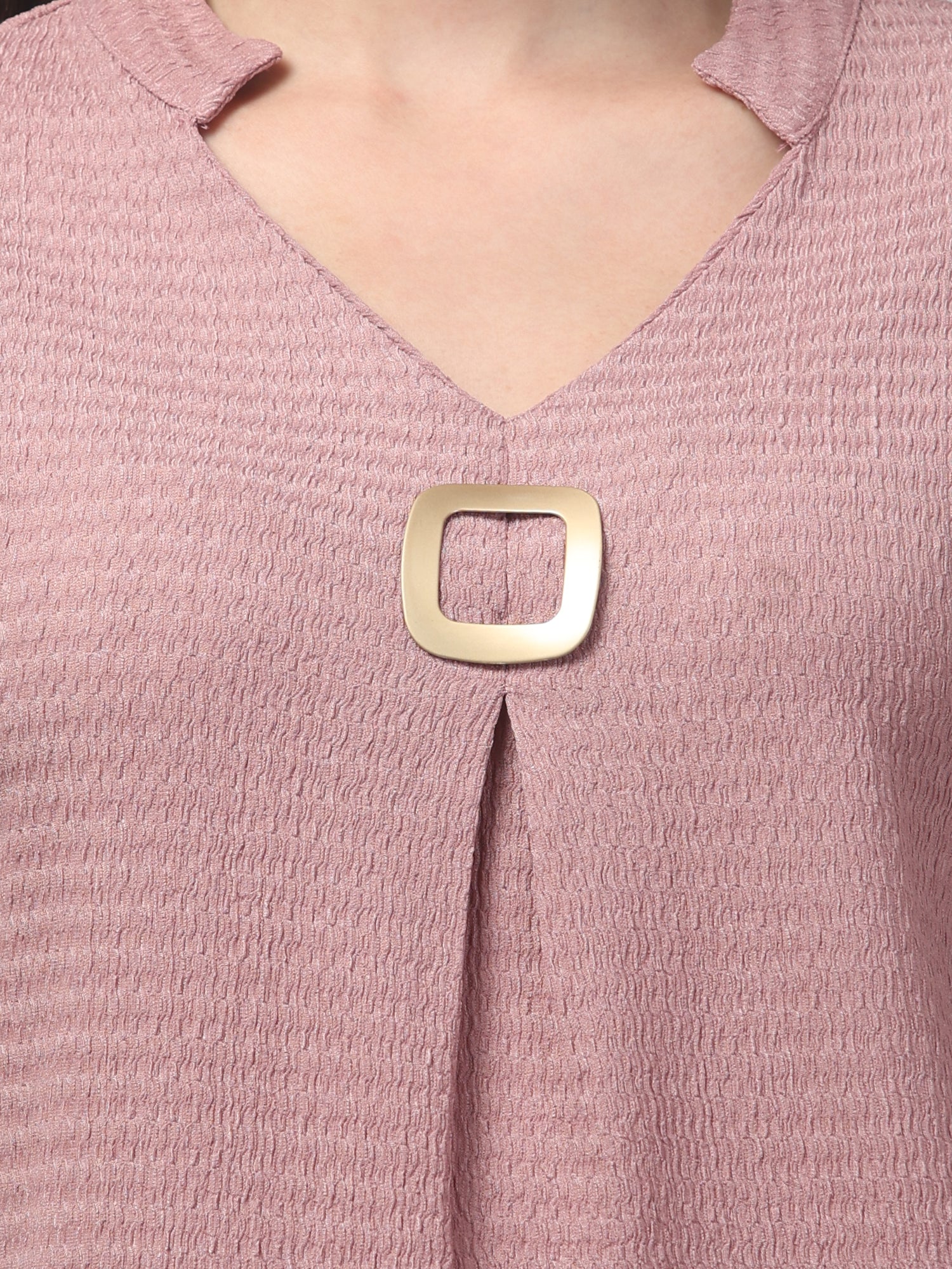 Pink Mandarin collar Top
