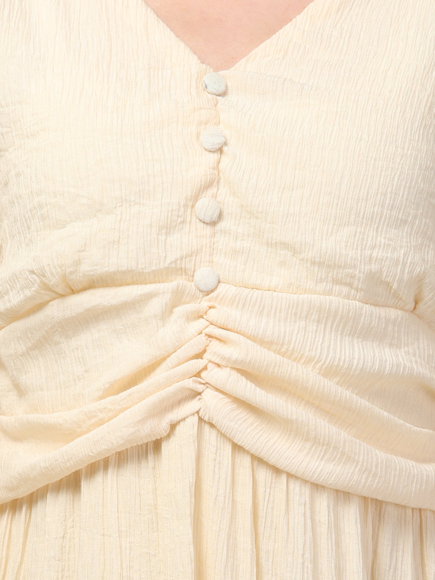 Solid Poet Sleeve Midi Dress