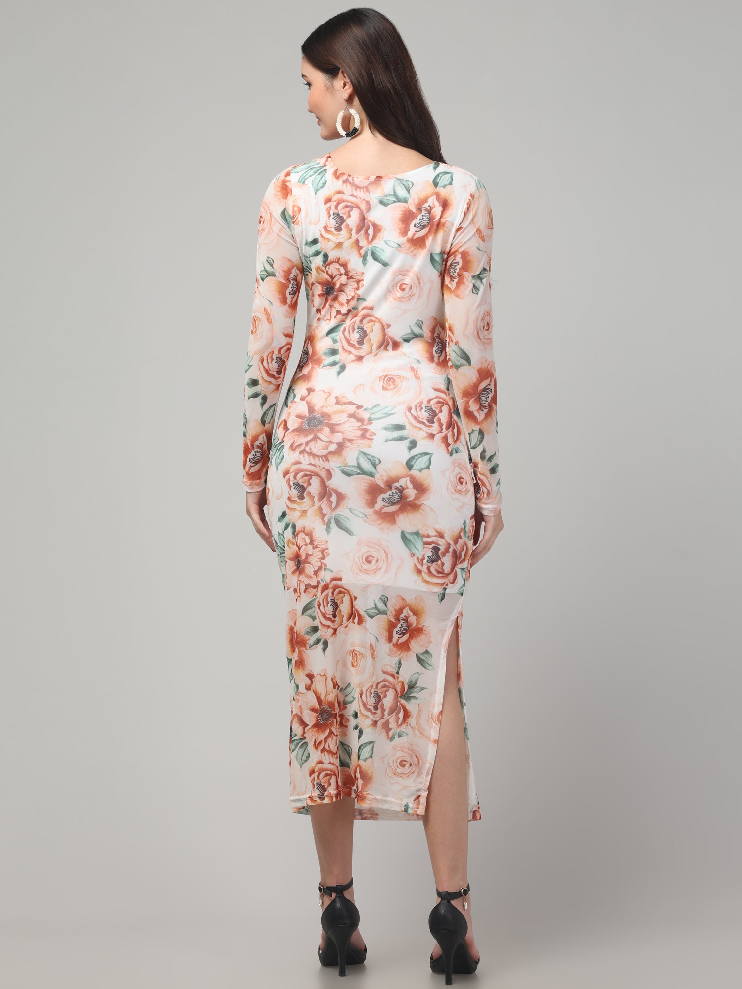 Floral White Bodyocon Dress