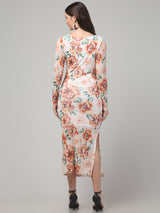 Floral White Bodyocon Dress