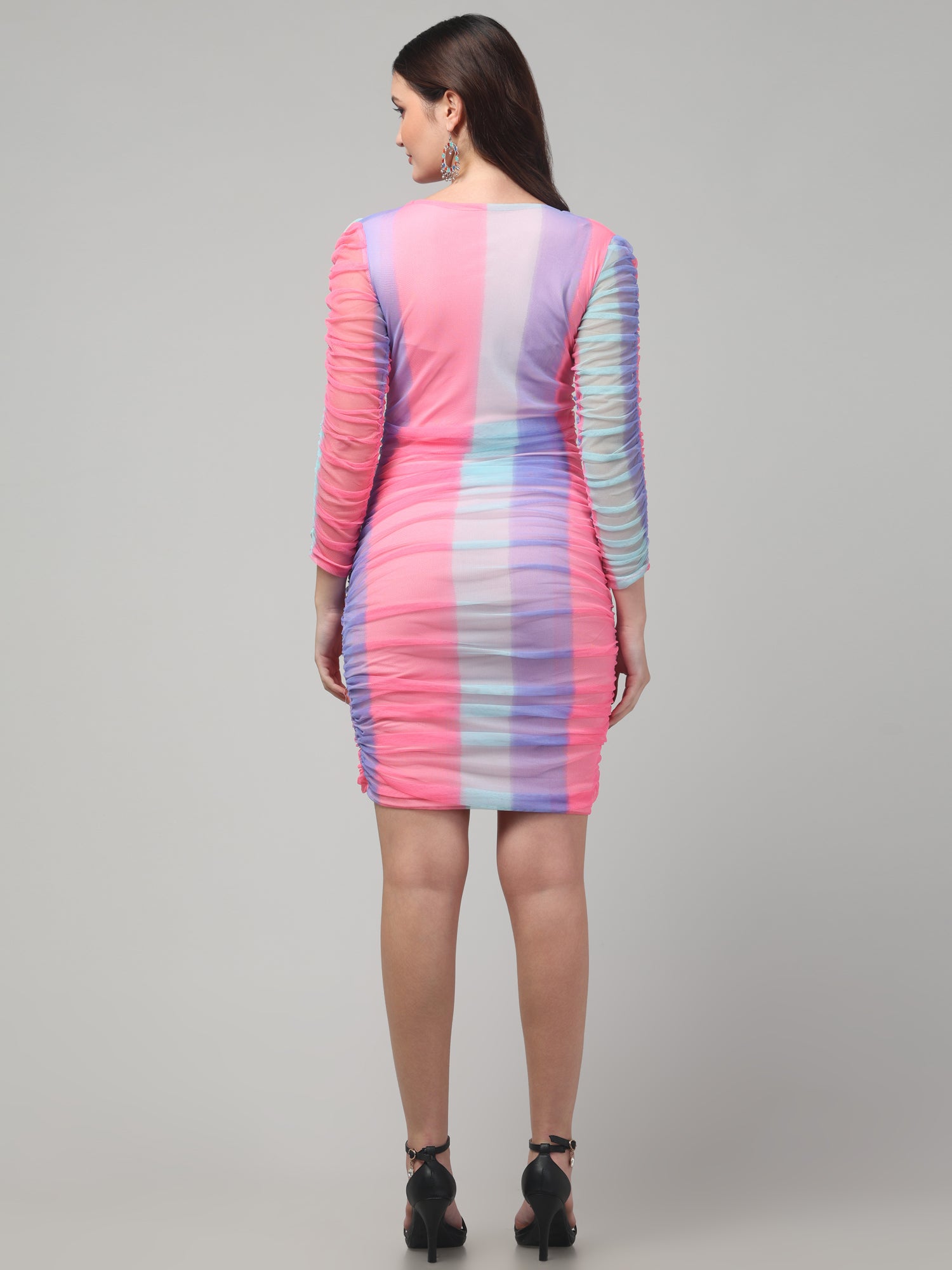 Striped Pink Bodycon Dress