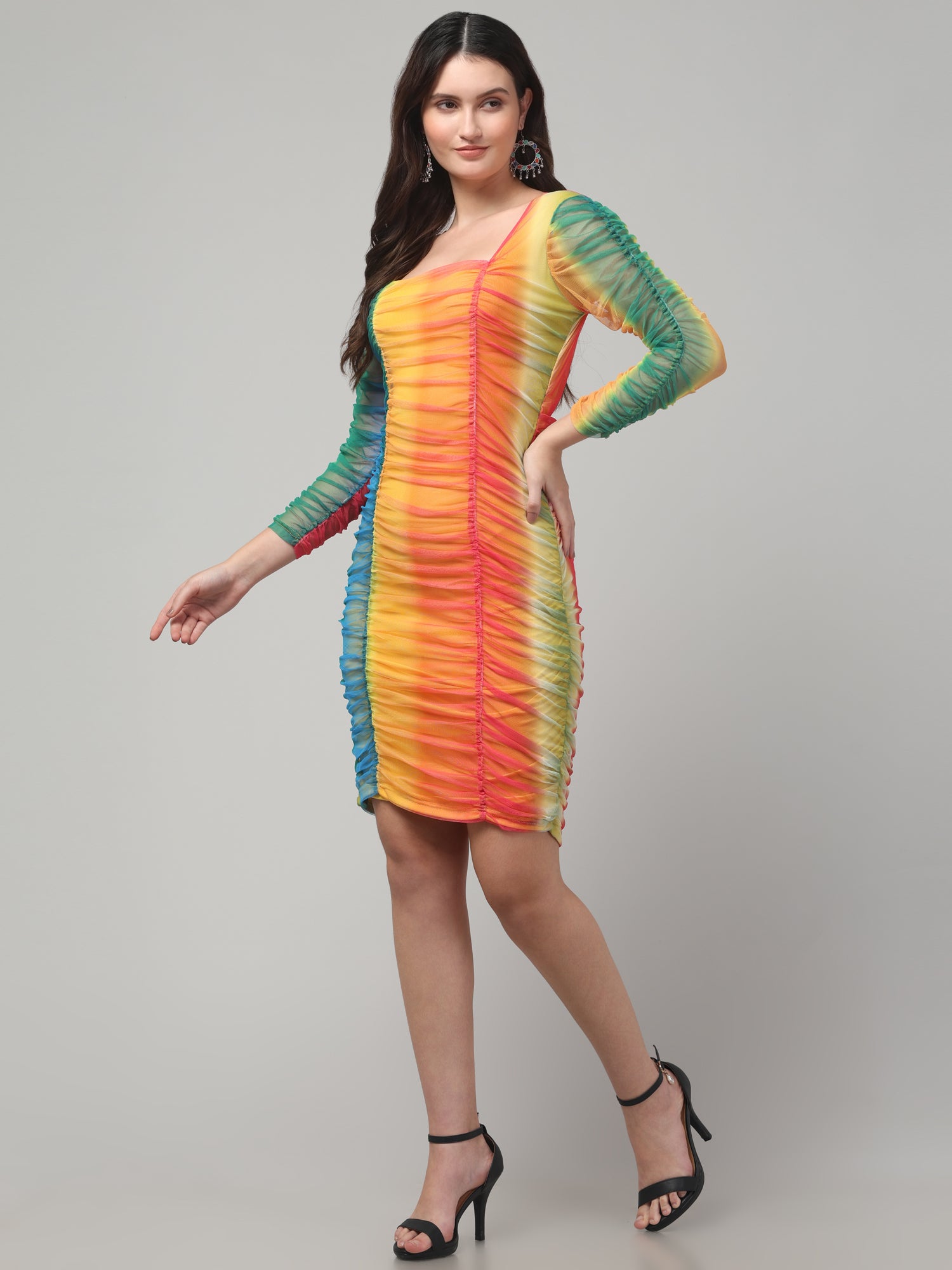 Striped Yellow Bodycon Dress