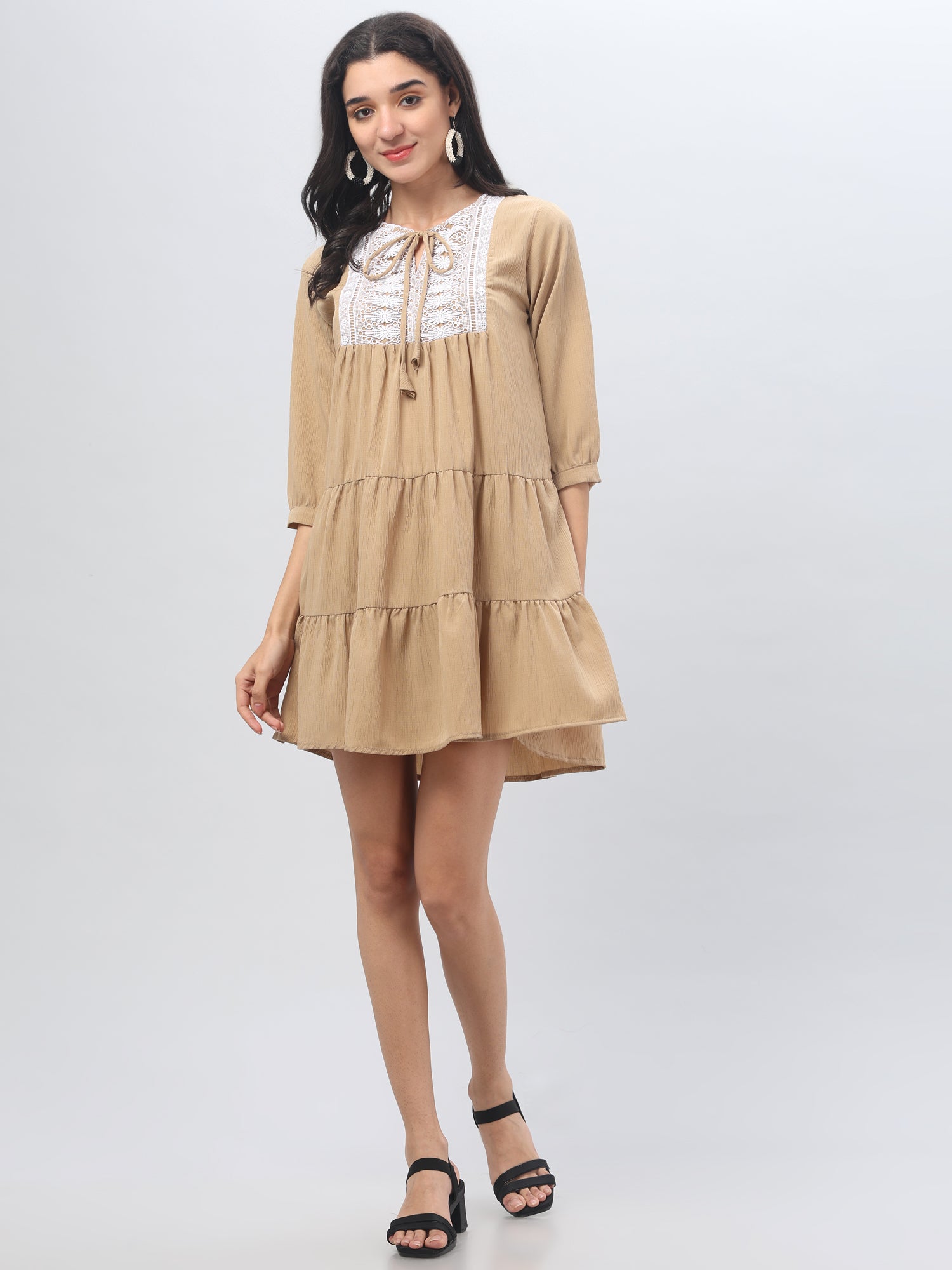 Full Sleeve Round Neck Mini Dress