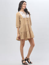 Full Sleeve Round Neck Mini Dress