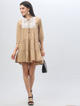Full Sleeve Round Neck Mini Dress