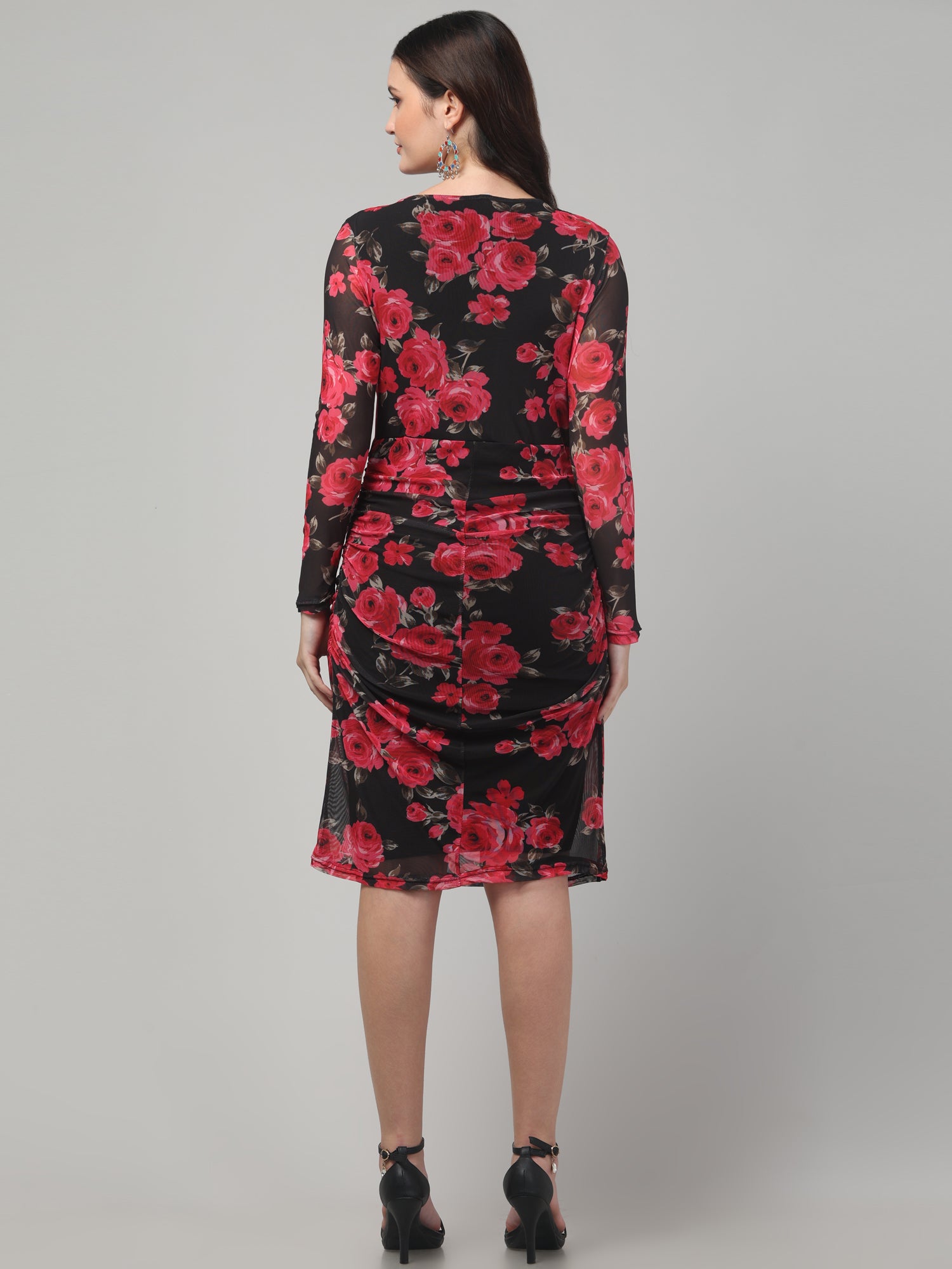 Floral Red Midi Dress