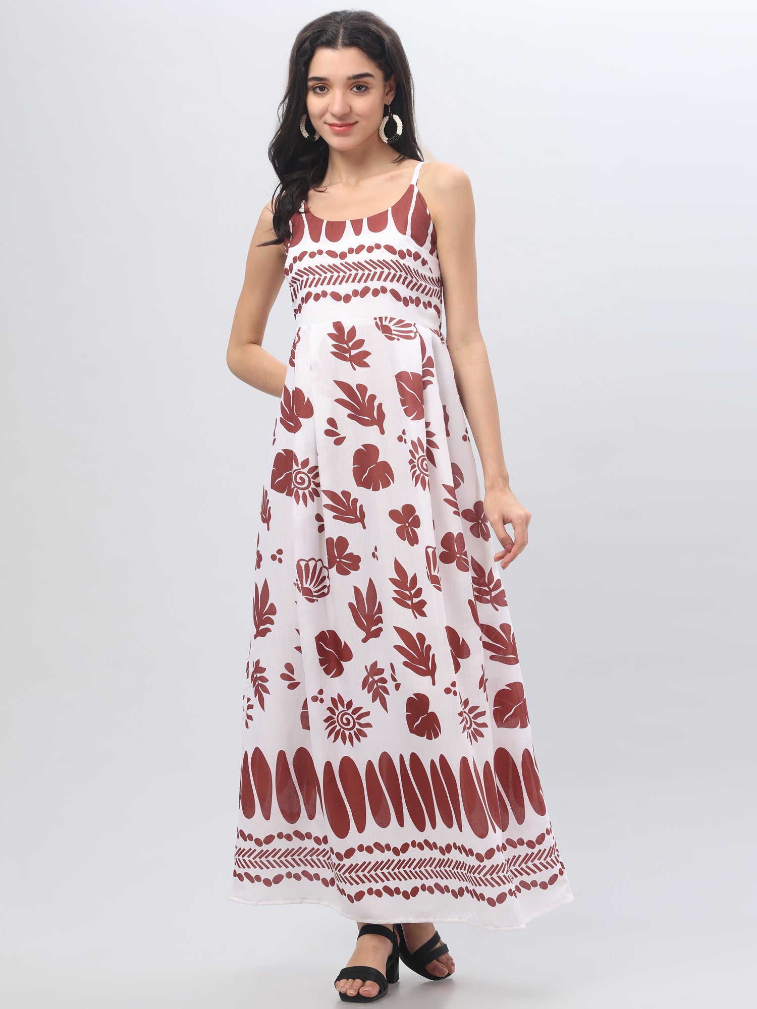 Shoulder Strap White Maxi Dress