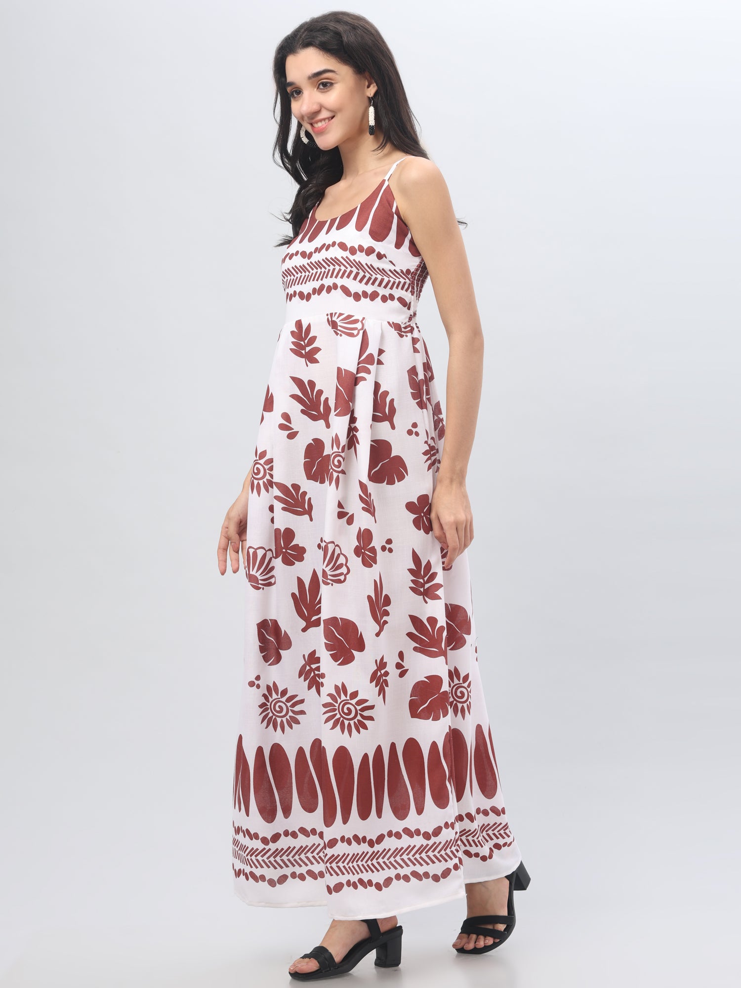 Shoulder Strap White Maxi Dress