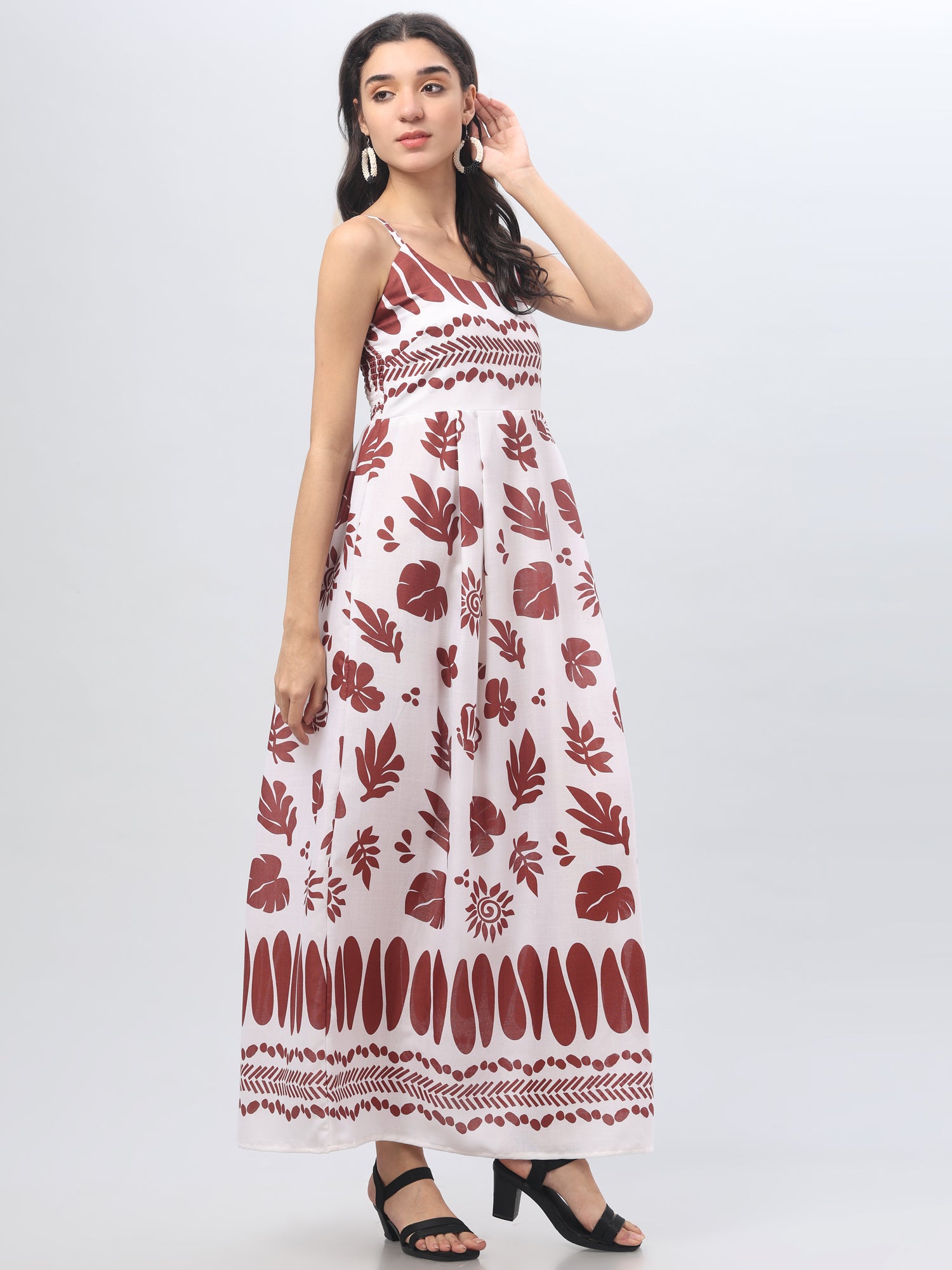Shoulder Strap White Maxi Dress