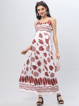 Shoulder Strap White Maxi Dress