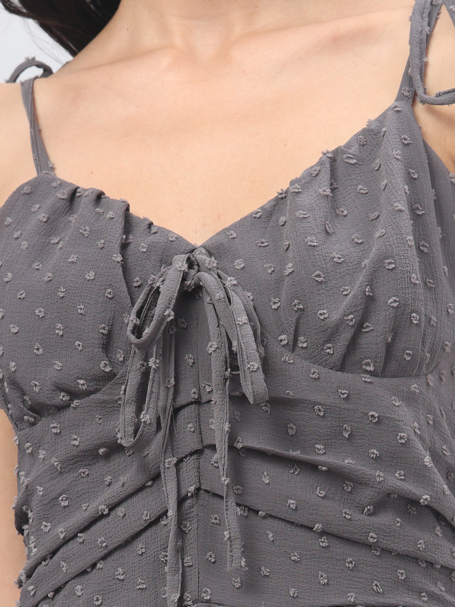 Charcoal Strappy Midi Dress