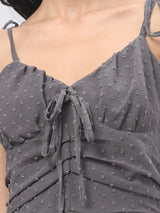 Charcoal Strappy Midi Dress