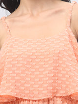 Textured Orange Jumpsuit