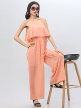 Textured Orange Jumpsuit