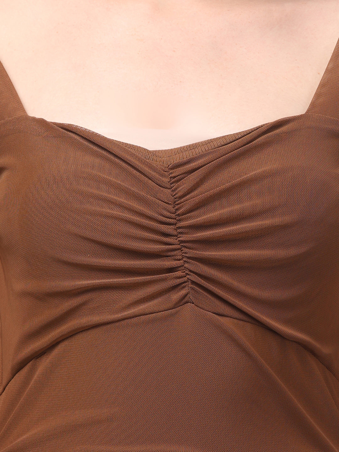 Full Sleeve Brown Bodycon Dress