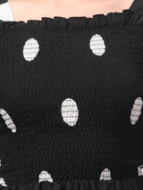 Black Polka Dot Midi Dress