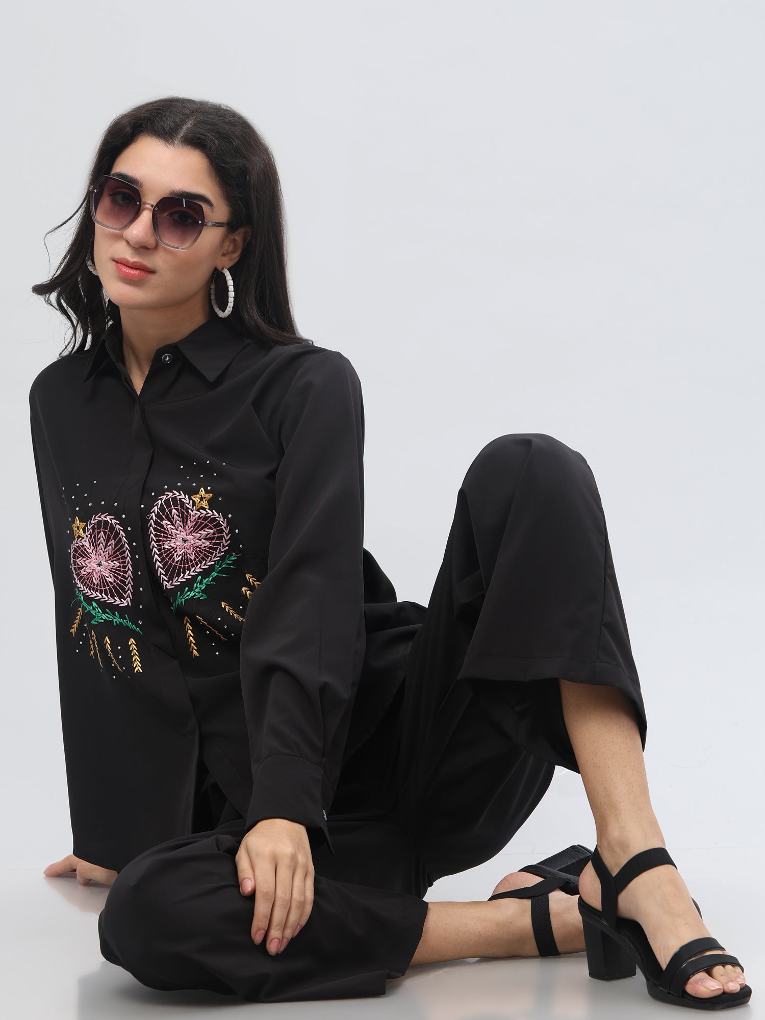 Black Textured Co-Ord Set