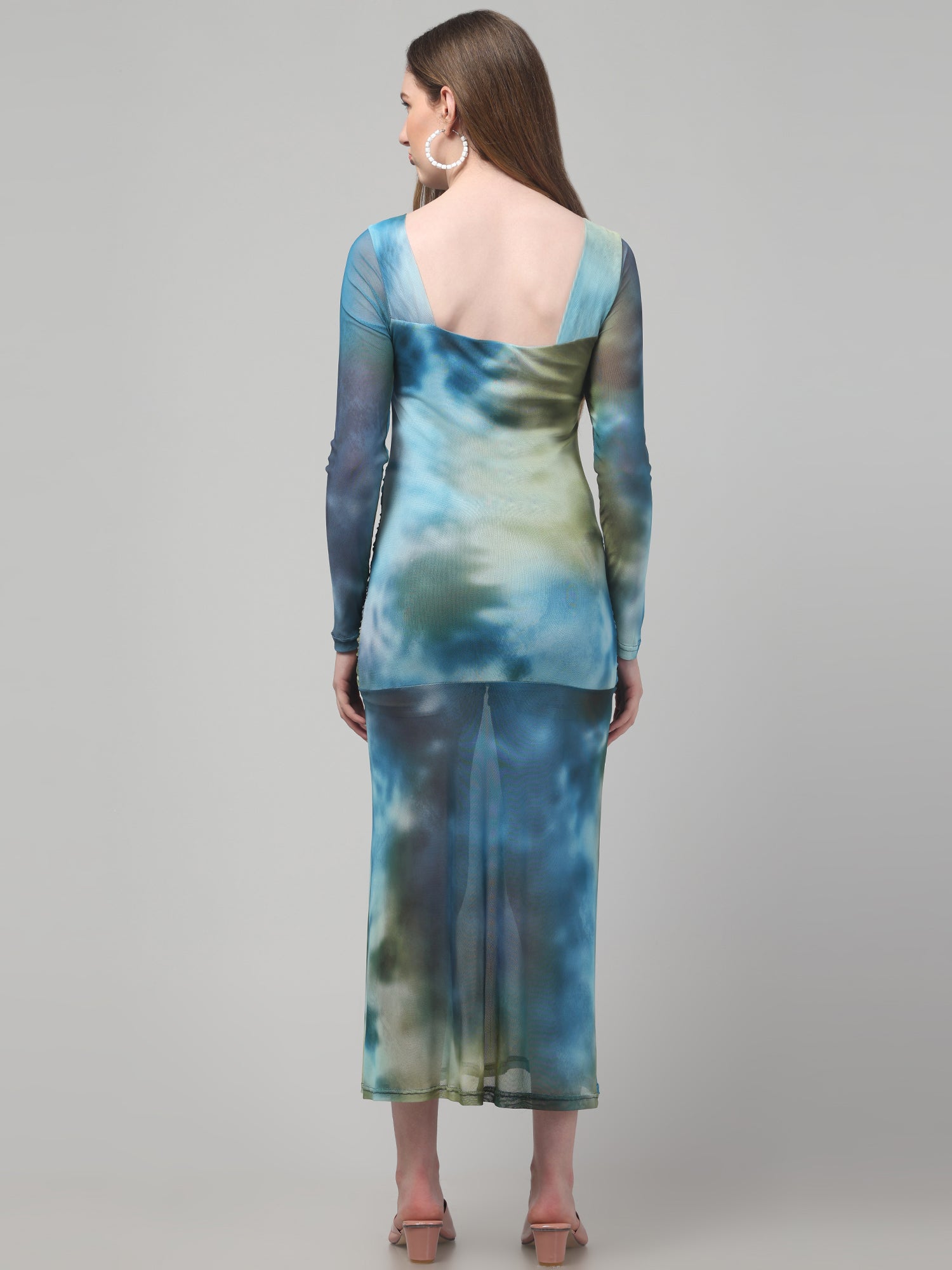 Tie & Dye Slit Midi Dress