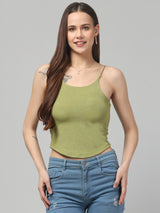 Green Shoulder Strap Top