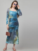 Tie & Dye Slit Midi Dress