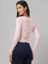 Gathered Pink Crop Top