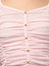 Gathered Pink Crop Top