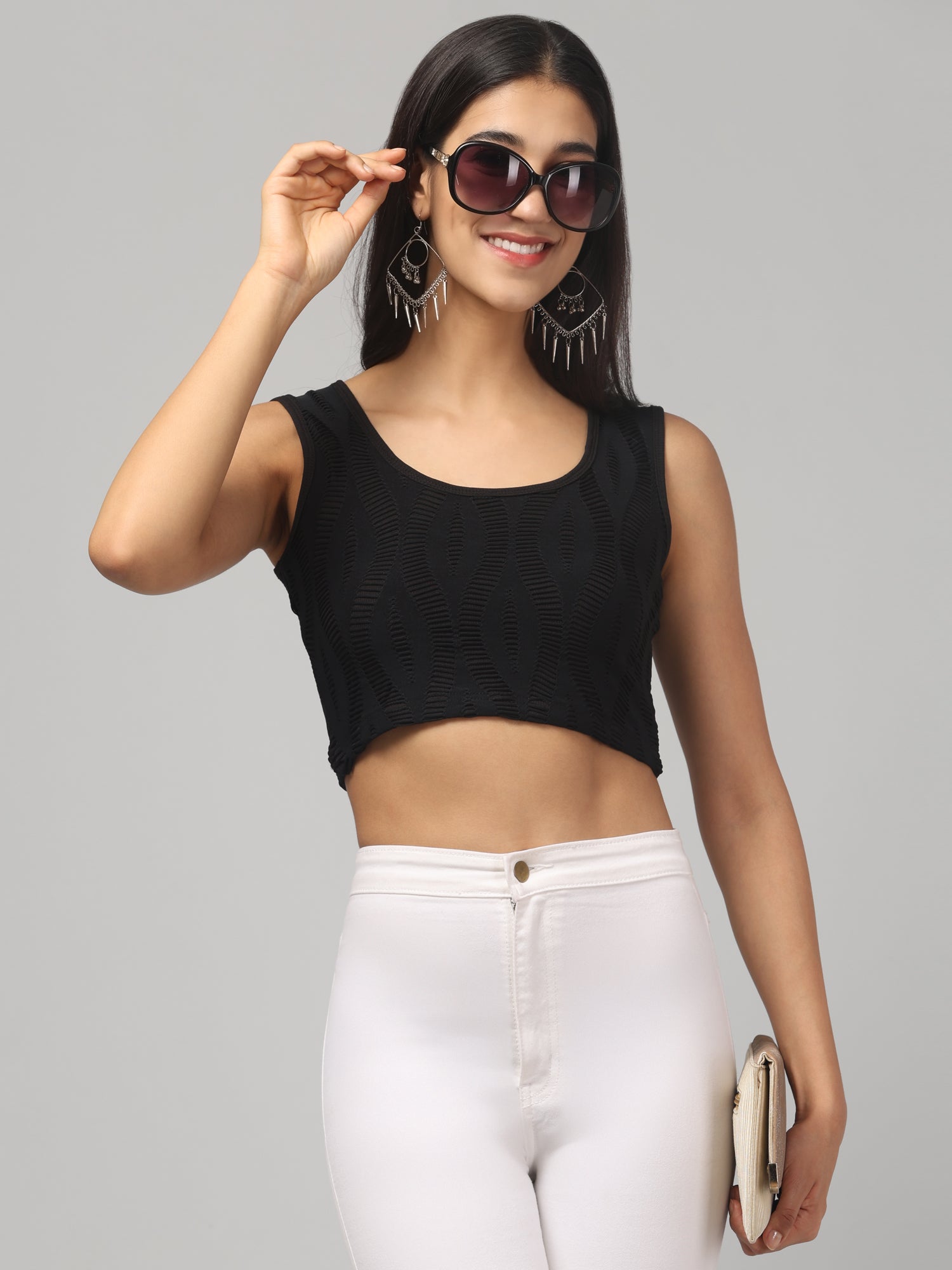 Prited Abstract Crop Top