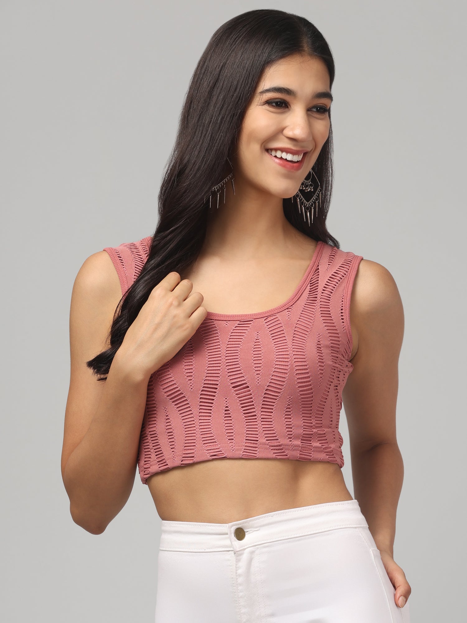Prited Abstract Crop Top