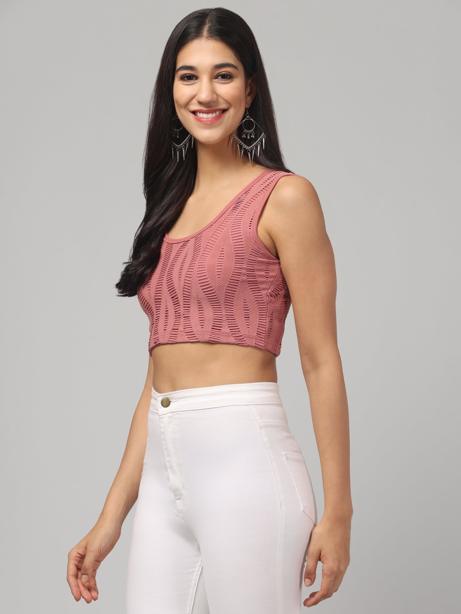 Prited Abstract Crop Top